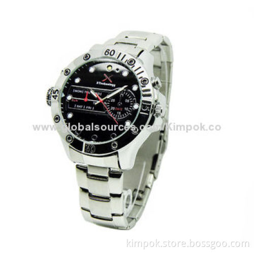H.264 1080P HD Waterproof, IR Hidden Camera Watches with 180 Degrees RecordingNew